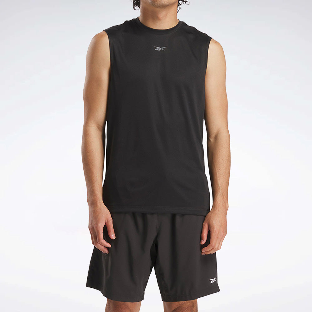 تيشرت التدريب بلا أكمام وتصميم تقني عصري للرجال