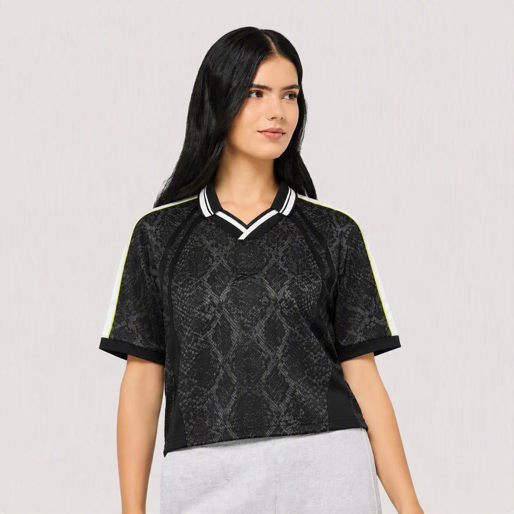 Sidewinder Football Crop Collared Jersey Women's Tee